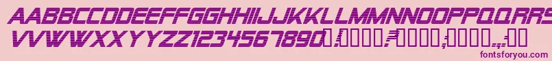 Alien Encounters Bold Italic Font – Purple Fonts on Pink Background