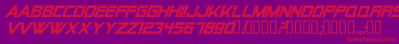 Alien Encounters Bold Italic Font – Red Fonts on Purple Background