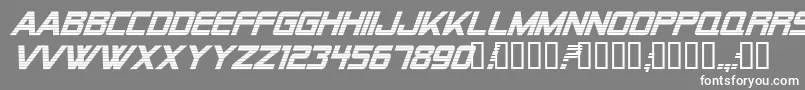 フォントAlien Encounters Bold Italic – 灰色の背景に白い文字