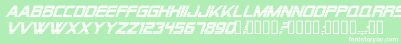 Alien Encounters Bold Italic Font – White Fonts on Green Background