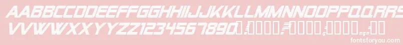 Alien Encounters Bold Italic Font – White Fonts on Pink Background