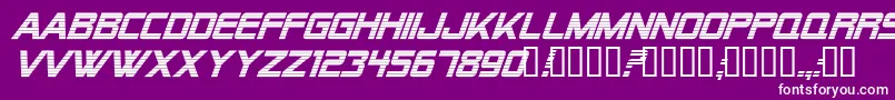 Alien Encounters Bold Italic Font – White Fonts on Purple Background