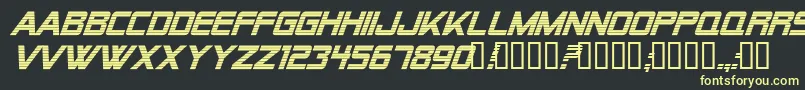 Alien Encounters Bold Italic Font – Yellow Fonts on Black Background