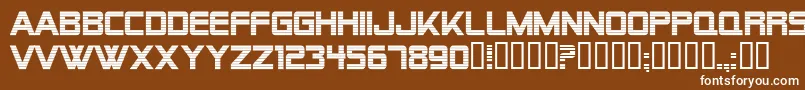 Alien Encounters Bold Font – White Fonts on Brown Background