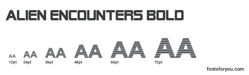 Размеры шрифта Alien Encounters Bold