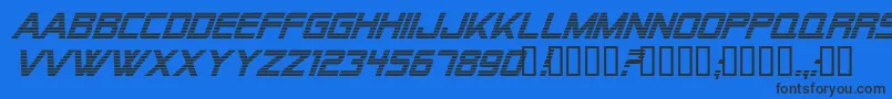 Alien Encounters Italic Font – Black Fonts on Blue Background
