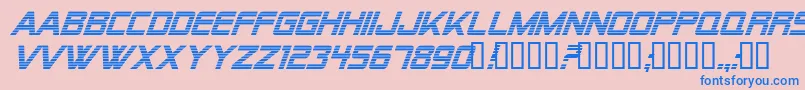 Police Alien Encounters Italic – polices bleues sur fond rose