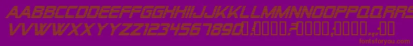 Alien Encounters Italic Font – Brown Fonts on Purple Background