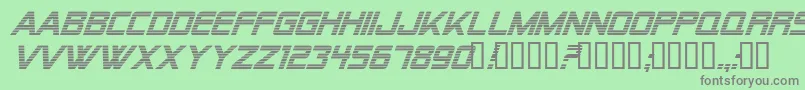 Alien Encounters Italic Font – Gray Fonts on Green Background