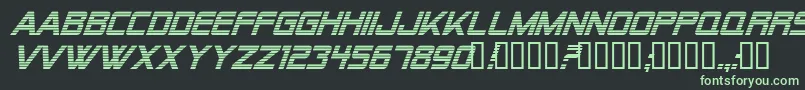 Alien Encounters Italic Font – Green Fonts on Black Background