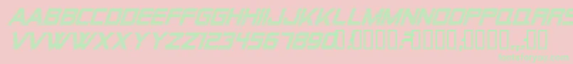 Alien Encounters Italic-Schriftart – Grüne Schriften auf rosa Hintergrund