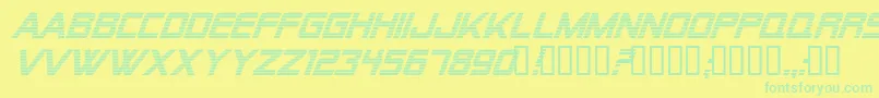 Czcionka Alien Encounters Italic – zielone czcionki na żółtym tle
