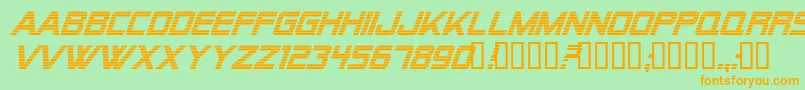 Alien Encounters Italic Font – Orange Fonts on Green Background