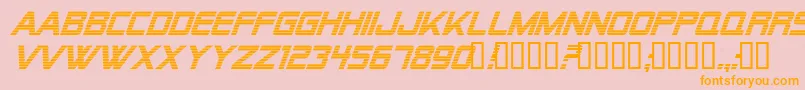 Czcionka Alien Encounters Italic – pomarańczowe czcionki na różowym tle