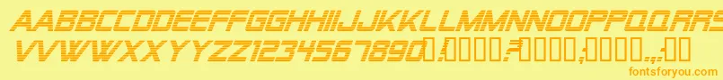 fuente Alien Encounters Italic – Fuentes Naranjas Sobre Fondo Amarillo