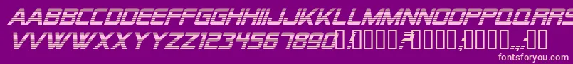 Alien Encounters Italic Font – Pink Fonts on Purple Background