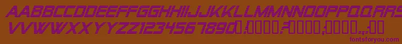 Alien Encounters Italic-fontti – violetit fontit ruskealla taustalla