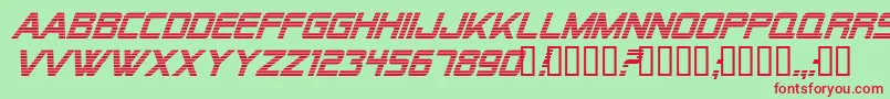 Alien Encounters Italic Font – Red Fonts on Green Background