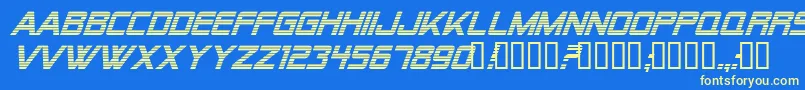 Alien Encounters Italic Font – Yellow Fonts on Blue Background