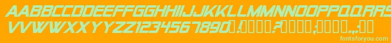 Alien Encounters Solid Bold Italic Font – Green Fonts on Orange Background