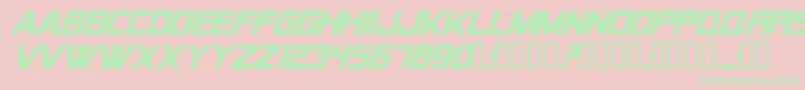 Alien Encounters Solid Bold Italic-Schriftart – Grüne Schriften auf rosa Hintergrund