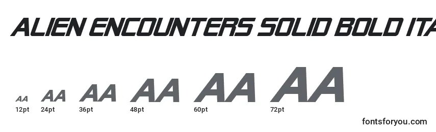 Alien Encounters Solid Bold Italic Font Sizes