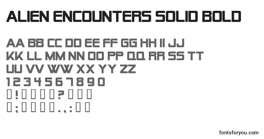A fonte Alien Encounters Solid Bold – alfabeto, números, caracteres especiais