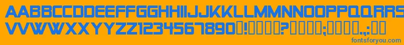 Alien Encounters Solid Bold Font – Blue Fonts on Orange Background