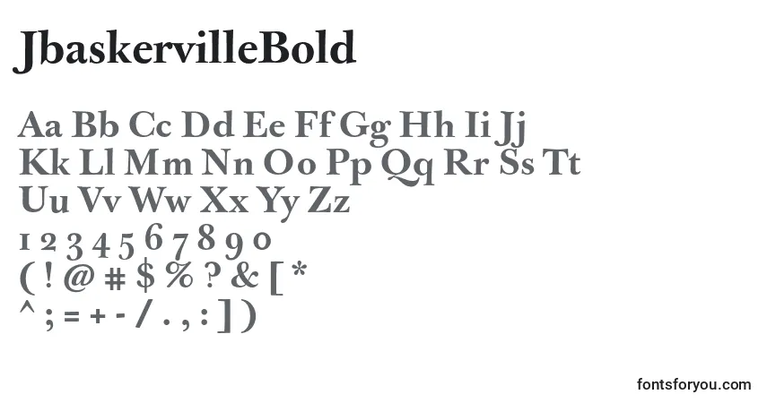 Fuente JbaskervilleBold - alfabeto, números, caracteres especiales