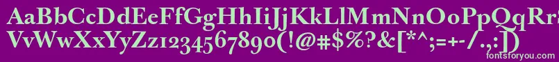 JbaskervilleBold Font – Green Fonts on Purple Background