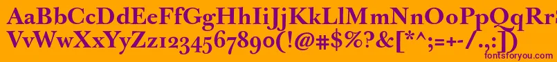 JbaskervilleBold Font – Purple Fonts on Orange Background