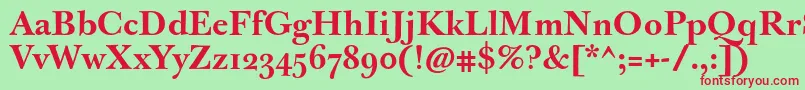 JbaskervilleBold Font – Red Fonts on Green Background