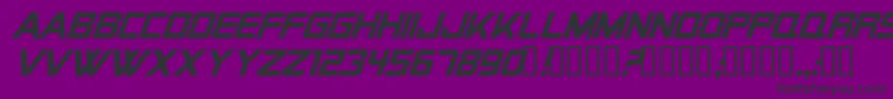 Fonte Alien Encounters Solid Italic – fontes pretas em um fundo violeta