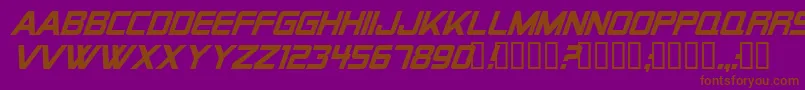 Alien Encounters Solid Italic Font – Brown Fonts on Purple Background