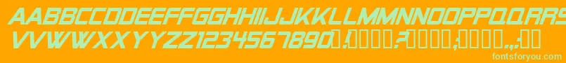 Alien Encounters Solid Italic Font – Green Fonts on Orange Background