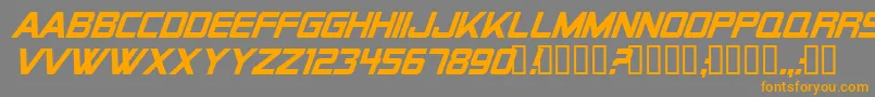 Alien Encounters Solid Italic Font – Orange Fonts on Gray Background