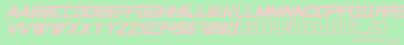 Alien Encounters Solid Italic Font – Pink Fonts on Green Background