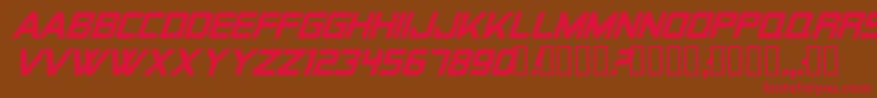 Alien Encounters Solid Italic Font – Red Fonts on Brown Background