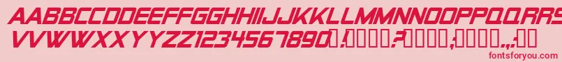 Alien Encounters Solid Italic Font – Red Fonts on Pink Background