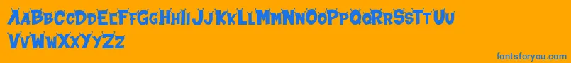 ALIEN INVASION DEMO Font – Blue Fonts on Orange Background