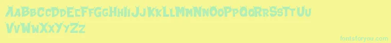 ALIEN INVASION DEMO Font – Green Fonts on Yellow Background