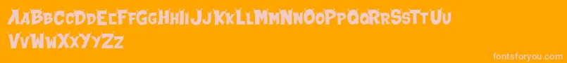 ALIEN INVASION DEMO Font – Pink Fonts on Orange Background