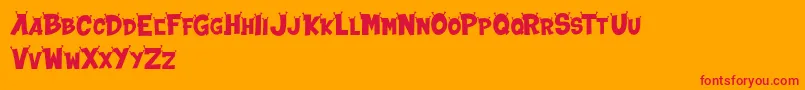 ALIEN INVASION DEMO Font – Red Fonts on Orange Background