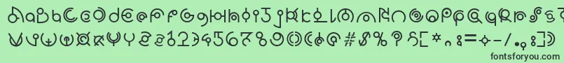 フォントAlien lines 1 9 – 緑の背景に黒い文字