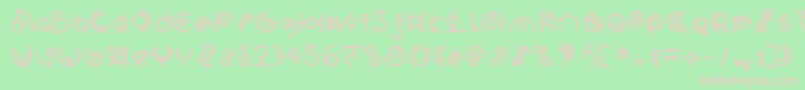 Alien lines 1 9 Font – Pink Fonts on Green Background