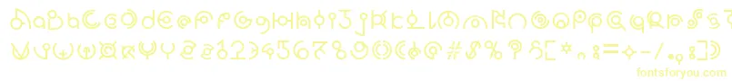 Alien lines 1 9 Font – Yellow Fonts on White Background