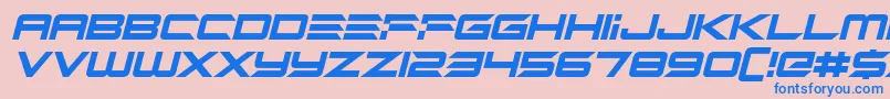 fuente Alien Mine Italic – Fuentes Azules Sobre Fondo Rosa