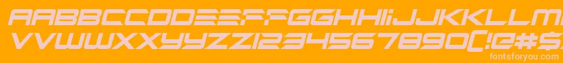 Alien Mine Italic Font – Pink Fonts on Orange Background