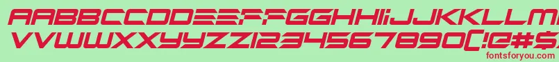 Alien Mine Italic Font – Red Fonts on Green Background