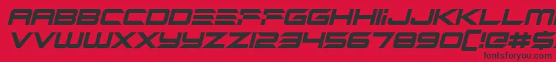 Alien Mine Italic Font – Black Fonts on Red Background